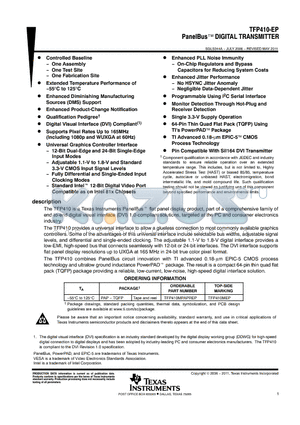 TFP410-EP datasheet - PanelBus DIGITAL TRANSMITTER