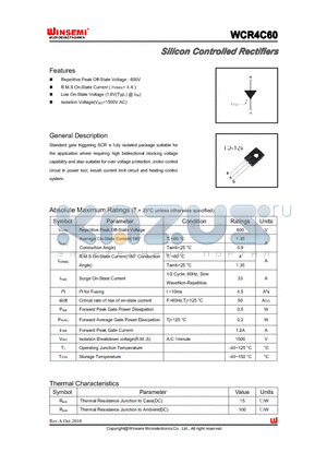 WCR4C60 datasheet - Silicon Controlled Rectifiers