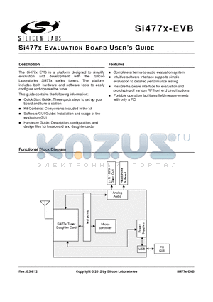 SL755TF01 datasheet - Si477X EVALUATION BOARD USERS GUIDE