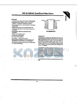 WD1943 datasheet - WD1943(8136) Dual Baud Rate Clock