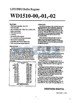 WD1510-01 datasheet - LIFO/FIFO Buffer Register