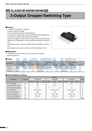 SLA3001M datasheet - 3-Output Dropper/Switching Type