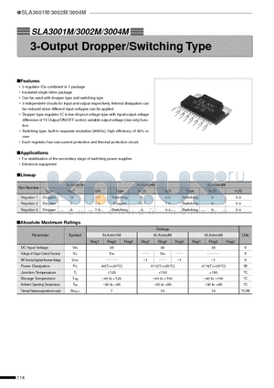 SLA3002M datasheet - 3-Output Dropper/Switching Type