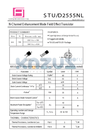 STU2555NL datasheet - N-Channel E nhancement Mode Field Effect Transistor
