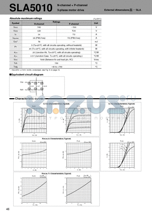 SLA5010 datasheet - N-channel  P-channel 3-phase motor drive