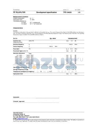 TFS1842A datasheet - Development specification