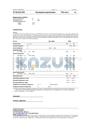 TFS183A datasheet - Development specification