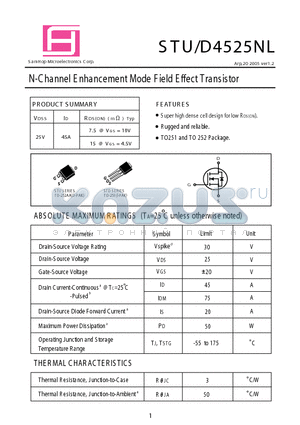 STU4525NL datasheet - N-Channel E nhancement Mode F ield E ffect Transistor