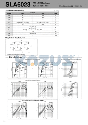 SLA6023 datasheet - PNP  NPN Darlington 3-phase motor drive