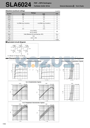 SLA6024 datasheet - PNP  NPN Darlington 3-phase motor drive