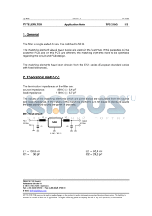 TFS210G_03 datasheet - Application Note
