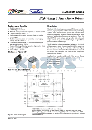 SLA6860M datasheet - High Voltage 3-Phase Motor Drivers