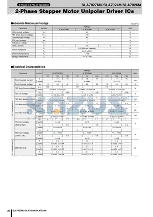 SLA7024M datasheet - 2-Phase Stepper Motor Unipolar Driver ICs