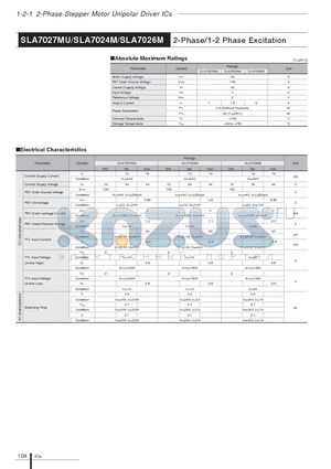 SLA7024M datasheet - 2-Phase/1-2 Phase Excitation