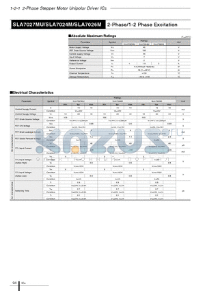 SLA7024M datasheet - 2-Phase/1-2 Phase Excitation