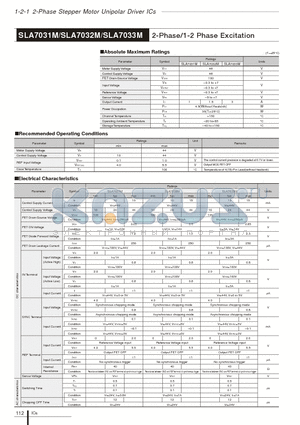 SLA7033M datasheet - 2-Phase/1-2 Phase Excitation