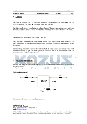 TFS321_0106 datasheet - Application Note