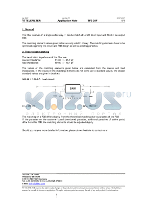 TFS35F datasheet - Application Note