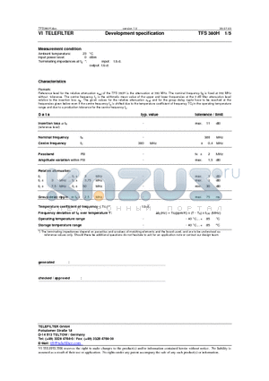 TFS380H datasheet - Development specification