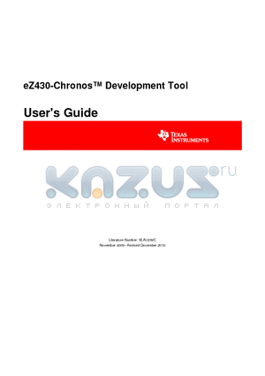 SLAU292C datasheet - eZ430-Chronos Development Tool