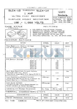 SLC4-1K datasheet - 1 AMP ULTRA FAST RECOVERY SURFACE MOUNT RECTIFIER 100 - 1000 VOLTS