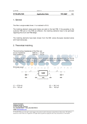 TFS468F datasheet - Application Note