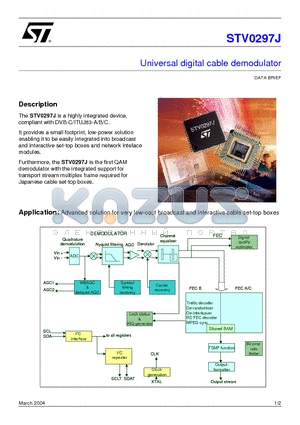 STV0297J datasheet - Universal digital cable demodulator