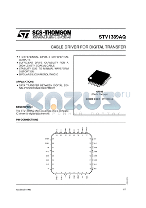 STV1389AQ datasheet - CABLE DRIVER FOR DIGITAL TRANSFER