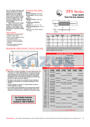 TFSB6K80JE datasheet - Surge Capable Thick Film Non Inductive