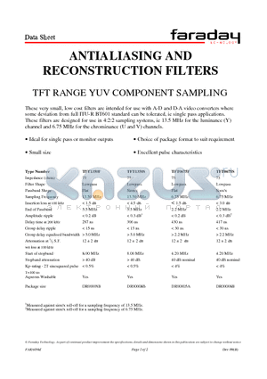 TFT1350F datasheet - ANTIALIASING AND RECONSTRUCTION FILTERS