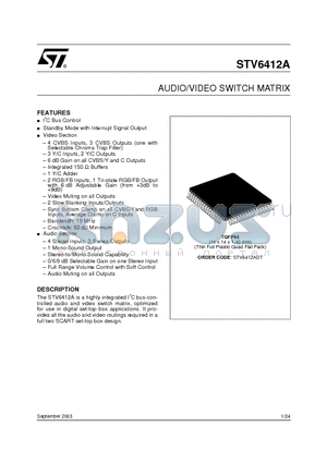 STV6412A datasheet - AUDIO/VIDEO SWITCH MATRIX