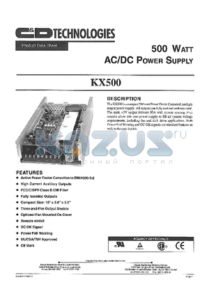 TPS_KX500 datasheet - AC/DC Power Supply