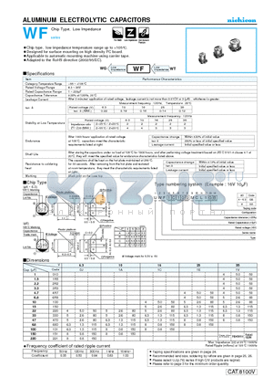 UWF0J101MCL datasheet - ALUMINUM ELECTROLYTIC CAPACITORS