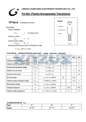 TPT5610-TO-92L datasheet - TRANSISTOR (PNP)