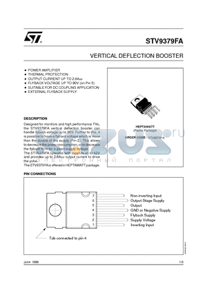 STV9379FA datasheet - VERTICAL DEFLECTION BOOSTER