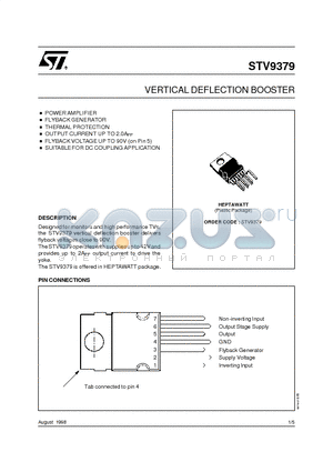 STV9379 datasheet - VERTICAL DEFLECTION BOOSTER