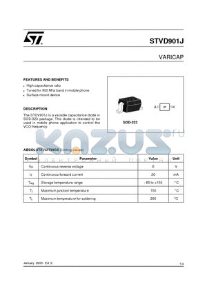 STVD901J datasheet - VARICAP