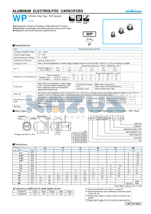 UWP1C220MCL datasheet - ALUMINUM ELECTROLYTIC CAPACITORS