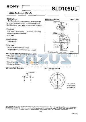 SLD105UL datasheet - GaAlAs Laser Diode