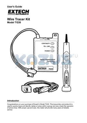TG30 datasheet - Wire Tracer Kit