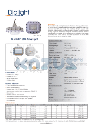 STW2C2N datasheet - DuroSite^ LED Area Light