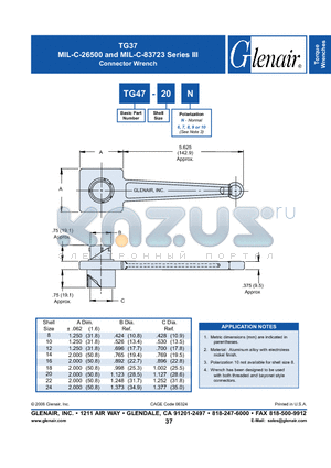 TG47-10N datasheet - Connector Wrench