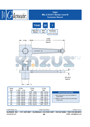 TG48-10-2 datasheet - Connector Wrench