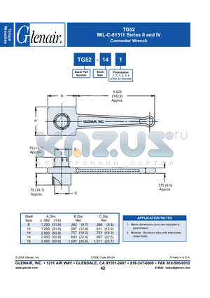 TG52-10-3 datasheet - Connector Wrench