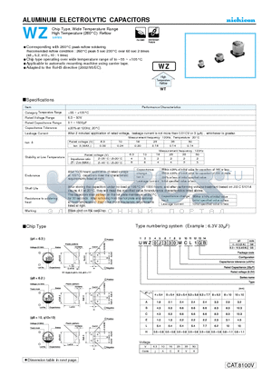 UWZ0J102MCL datasheet - ALUMINUM ELECTROLYTIC CAPACITORS