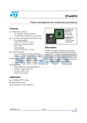 STW4810CRAELF datasheet - Power management for multimedia processors