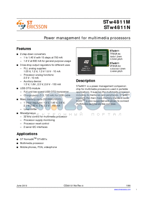 STW4811NBRA/LF datasheet - Power management for multimedia processors