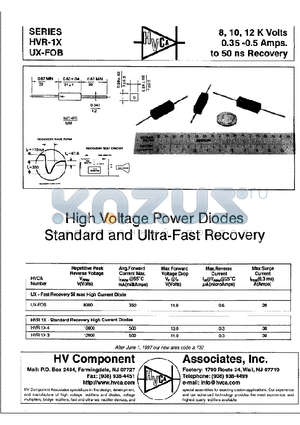 UX-FOB datasheet - High Voltage Power Dioes Standard and Ultra Recovery