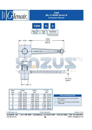 TG90-13E datasheet - Connector Wrench