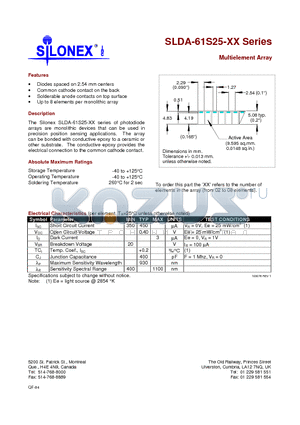 SLDA-61S25-XX datasheet - Multielement Array